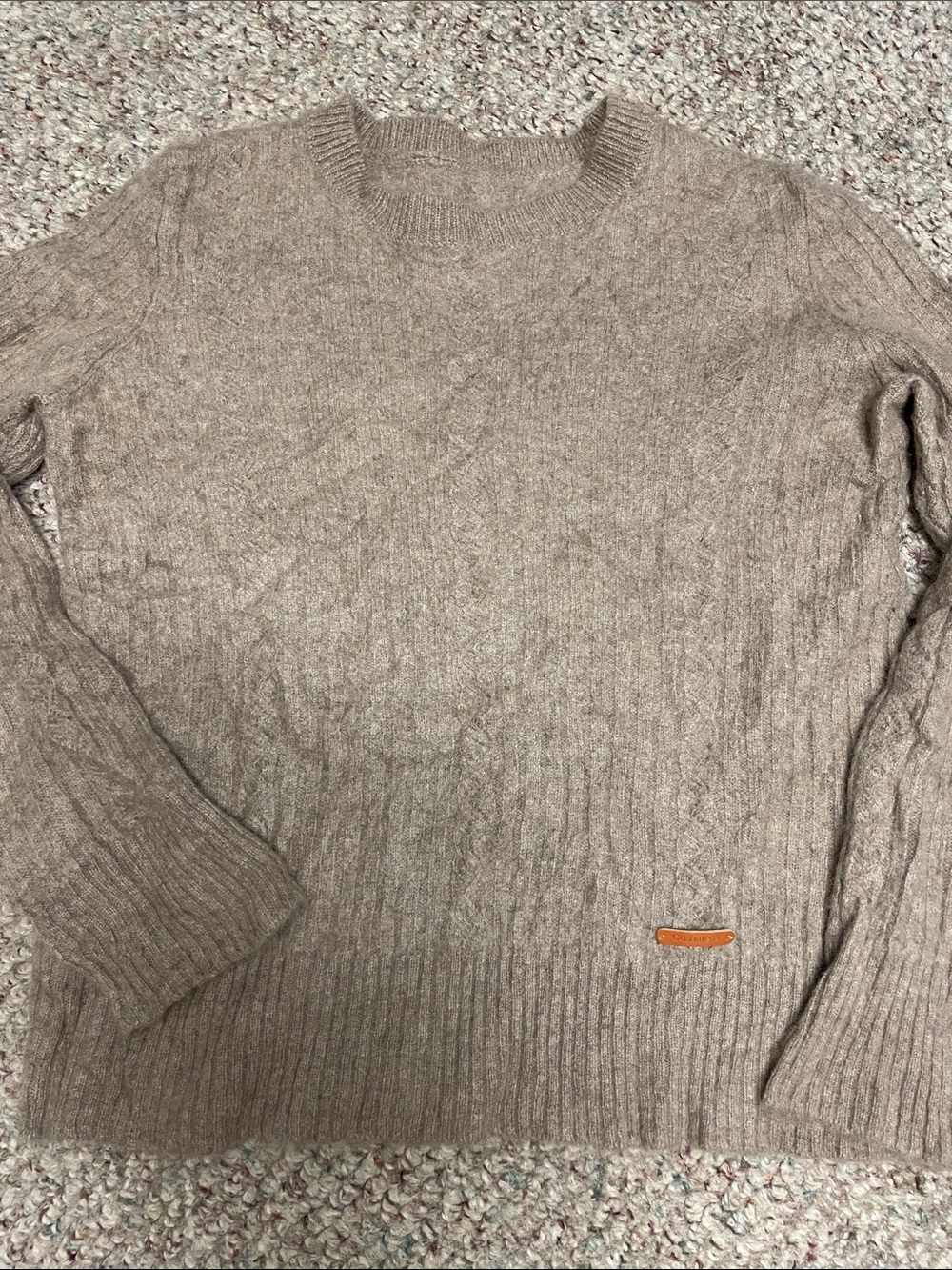 100% cashmere Crewneck ribbed Sweater in Light sand